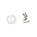 Leefasy Transparent Small Tank Clown Figurine Sculpture Collection Small Round Ornament Aquarium Bowl for Office Table Home Decors Gift