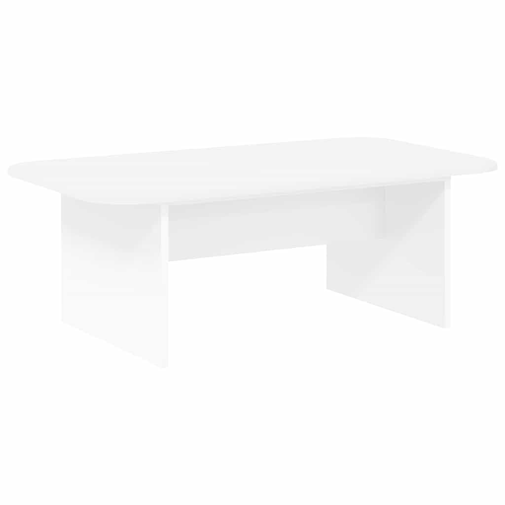 Table de canapé rectangulaire avec espace de rangement blanche en bois