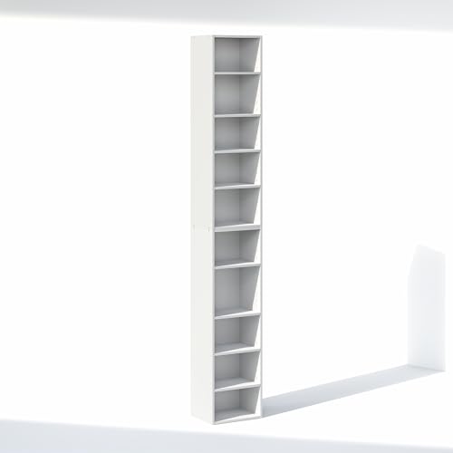 Image of Furinno PASIR 10-Tier Closet Organizers and Storage, Open Shelf, Storage Organizer, 12-Inch Width, for Closet, Bedroom, White