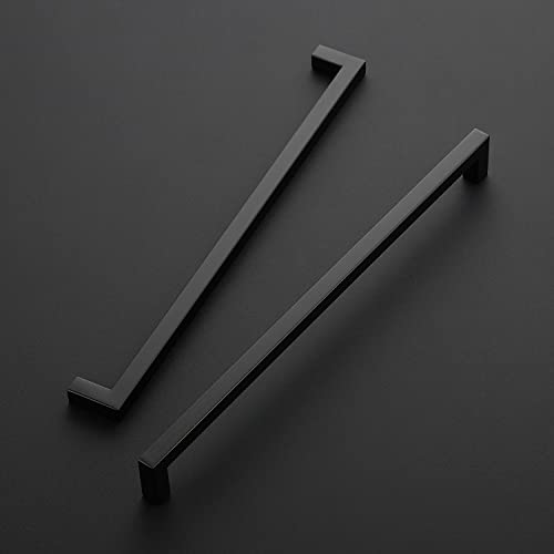 Image of Ravinte 3 Pack 12-3 /5 Inch Kitchen Square Cabinet Handles Matte Black Pulls Black Drawer Pulls Kitchen Cabinet Hardware Handles