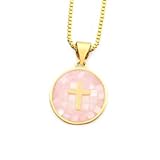 LAMGUL Concha de Colgantes de Cruz Femenina de Moda, 6 Colores, Collar de Cadena Chapado en Oro, joyería para Hombres y Mujeres