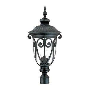 Acclaim 2127BK Naples Collection 3-Light Post Mount Outdoor Light Fixture, Matte Black - Thumbnail 2