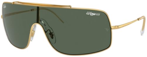 Ray-Ban RB3897 Sunglasses Bundle: RB 3897 WINGS III 001/71 Arista/Dark Green Polyamide Standard and Eyewear Cleaning Kit