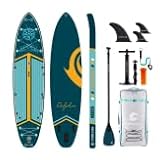 COOLCAA Aufblasbares Paddelboard, 11'20.3 cm Stand Up Paddleboard mit Premium SUP Zubehör für Angeln & Yoga (Kompass)