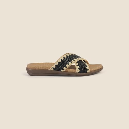 Image of Metro Women's Stylish Cross Strap Slides