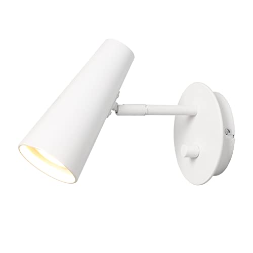 DAWALIGHT GU10 Reflektor ścienny 5 W 3000K Ciepła biel, ściemnialne kinkiety ścienne pojedyncze pomieszczenia do sypialni, salonu, kuchni, aluminium, biały