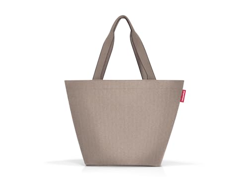 reisenthel shopper M in herringbone mokka – Geräumige Shopping Bag und edle Handtasche in einem – Aus wasserabweisendem Material