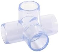3/4" (26.7mm) Clear PVC (U-PVC/PCV-U) 4 Way Tee