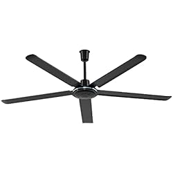 56Pulgadas Ventilador De Techo Comercial Sin Luces, Ventiladores De Techo Negros Industriales De Gran Tamaño con 5 Aspas De Metal, Taller Al Aire Libre, Aula, Restaurante