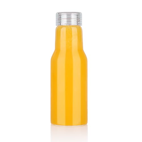 Salpae Glass Bottles with Lids 16oz, Reusable Leak Proof Glass Jars for Milk, Juice, Water - Airtight Food Grade Storage Containers, Dishwasher Safe & Freezer Friendly (16 oz - 1 Pack)