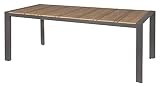 Möbel Jack Gartentisch - für 8 Personen - 198 x 100 cm - Anthrazit - Braun - Aluminium - Polywood - Esstisch Terrassentisch Balkontisch Loungetisch