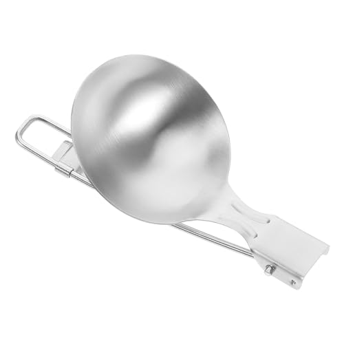 Sosoport Outdoor Cooking Spoon Stainless Steel Camping Utensils Foldable Silverware Set Compact and Easy to Clean for Camping Hiking