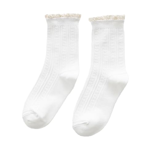 Image of Cute Frilly Ankle Socks For Women Vintage Trim Socks 6 Pairs