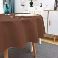 Round Tablecloth - 108 Inch - Waterproof And Stain Resistant Washable Polyester Table Cloths, Decorative Fabric Table Cover For Kitchen, Dining, Parties, Indoor And Outdoor Use,Chocolate #TOP5
