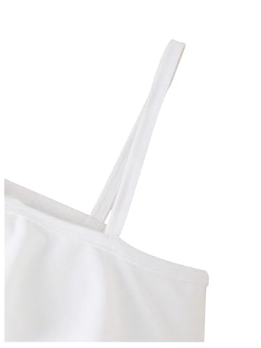 SweatyRocks Girl's Crop Tank Tops Asymmetrical Neck Ruffle Fitted Cute Summer Sleeveless Tops4