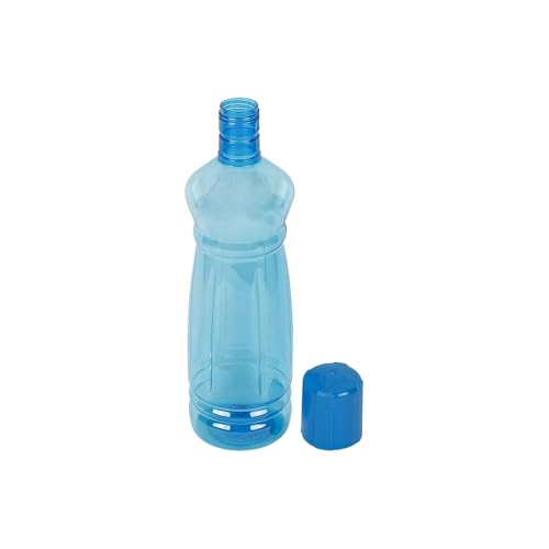 Image of PEARLPET Apple BPA-Free Plastic Water Bottle Set |Lightweight, Leak-Proof & Freezer Safe - Pack of 6 (1000ml Each), Blue