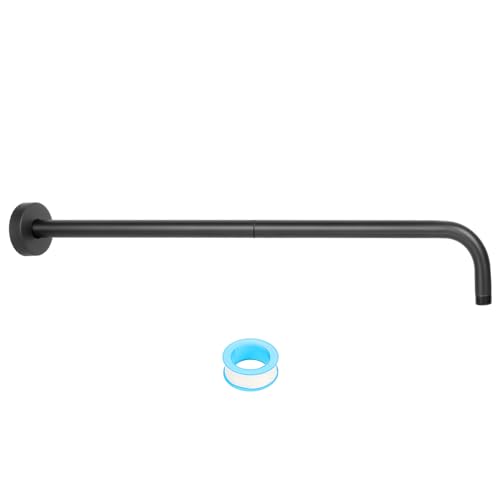 NearMoon Shower Arm, Extra Extension Arm with Flange, Stainless Steel Wall-Mounted Showerhead Extender Pipe (24 Inch, Matte Black)