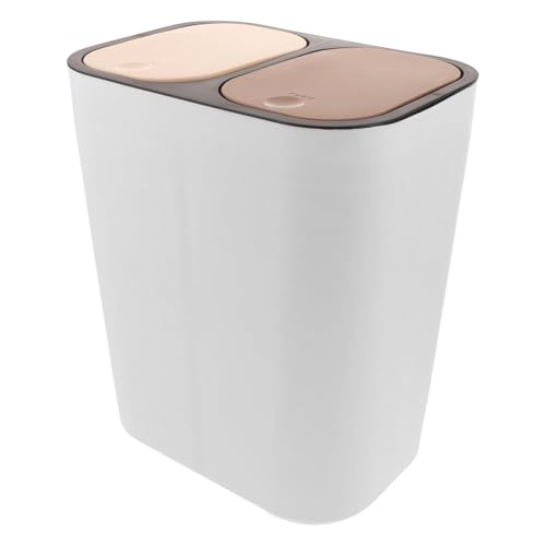 Poubelle tri sélectif 2 compartiments en plastique robuste pour cuisine