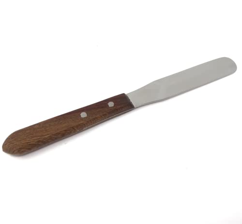 A2Z-PSW4 Stainless Steel Alignate Dental Mixing Plaster Spatula with Wooden Handle, 4