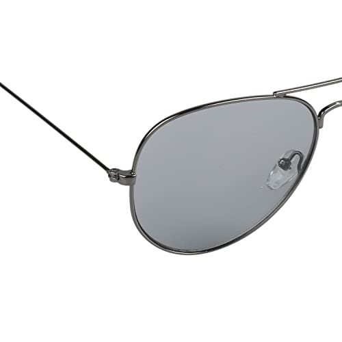 Image of Unisex UV Protected Aviator Shaped Full Rim Sunglasses With Assorted Colored Sunglasses Case, Frame - Plastic, Polycarbonate Lens