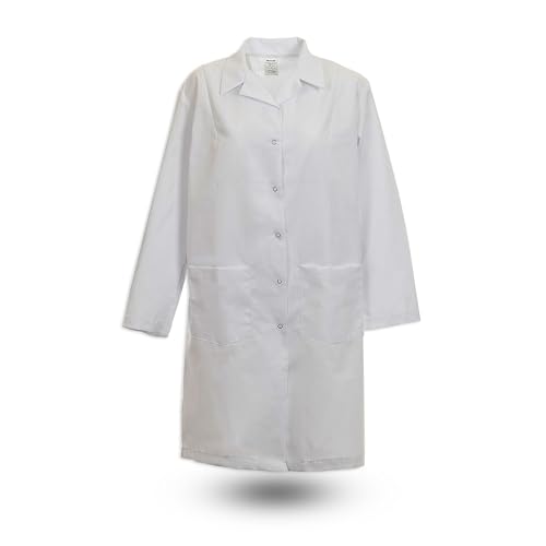 Pinnacle Health Women’s Gripper Snap Lab Coat L18F, White, Medium