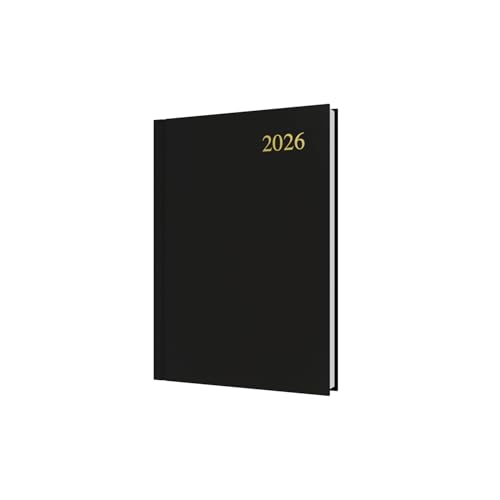 Layout giornaliero per pagina Collins - Essential - Agenda 2026 12 mesi, agenda giornaliera per pagina, copertina rigida A5 - nero (ESSA51.99-26)