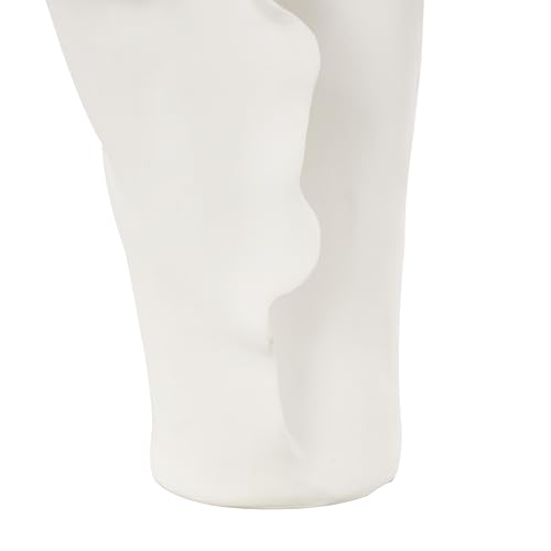 Image of Deco 79 Ceramic Floral Decorative Vase Abstract Floral Inspired Centerpiece Vase, Flower Vase for Home Decoration 9 inch x 11 inch x 16 inch, Cream