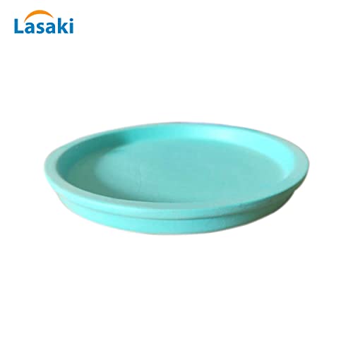Image of Lasaki Round Ceramic Trays (Plates Saucers) for Pots, planters, Flower, Succulent(Set of 2,Aqua,4 inch) R4(Plants not Included)