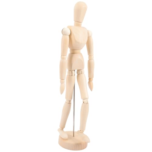 HIAKDOFT 木製可動マネキンモデル 多関節スケッチ用人体模型 ペイント インテリア飾り アーティスト向け軽量持ち運び便利