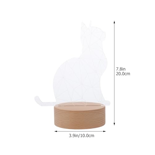 Lámpara de mesa nocturna con diseño de gato 3D LED miniatura 2