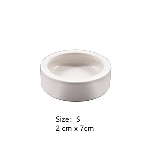 RunXF Reptiles Bowl Ceramics Dish Round Feeder Anti-Escape Breadworm Plate with Deep Edge for Lizard Gecko Tortoise (S… - Image 6