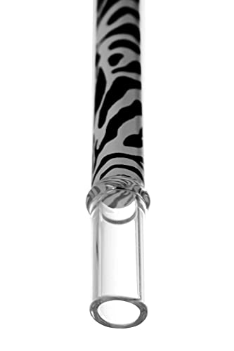 Kaya Zebra XL Glasmundstück, für Wasserpfeifen Ersatz Mundstück aus Glas mit Zebra Design, Länge: ca. 34cm Plus 3cm… – Bild 4