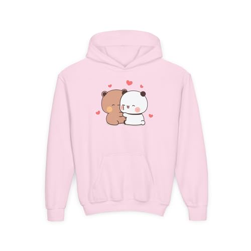 Andii Bubu and Dudu Hugging Youth Hooded Sweatshirt – Soft Cotton-Poly Blend, Kangaroo Pocket, True to Size