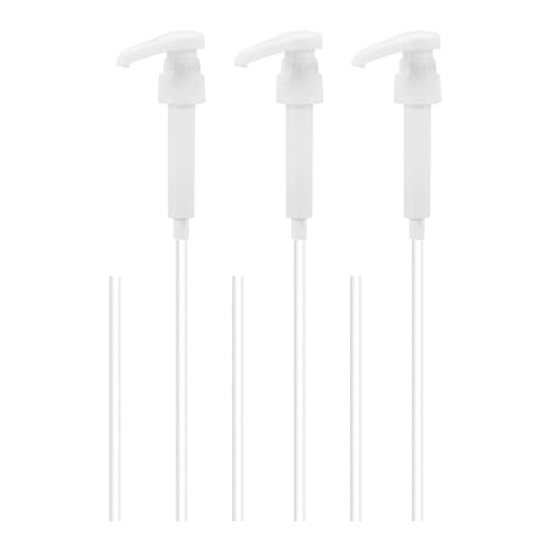 3 Stück Dosierpumpe, Vital Drink Sirup Pumpe, Wiederverwendbarer Pumpspender mit 3 Langen und 3 kurzen Schläuchen, EIN Hub entspricht 10 ml Konzentrat, für 750ml/1000ml Flasche