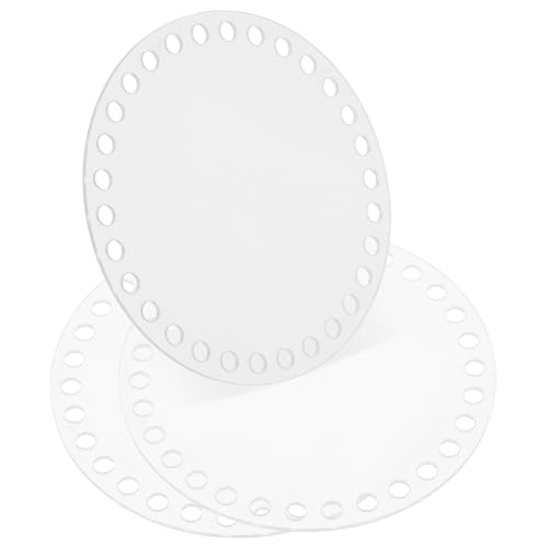 PATIKIL Base de cesta de crochê de 12 x 12 cm, 2 peças de suprimentos de acrílico redondo para confecção de bolsas, modelador, kit de tricô para crochê, bolsa de ombro, bolsa de mão e artesanato