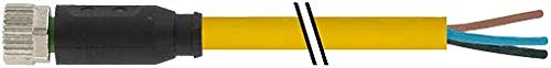 MURR ELEKTRONIK 7000-08061-0111000 10M, 4X0.25, Female 0, M8 Connector, PVC, UL/CSA, with Cable, Yellow