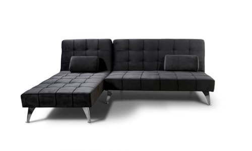 S & S Saldos y Stocks Sofa Cama Chaise Longue Keren XS 198cm Negro