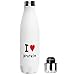 I Heart Protein I Love HeartPfp Water Bottle 500ml Bouteille d'eau, Cantine, Cadeau drôle, Thermos Gift, Funny Gift for Men, pour Le Sport Gym