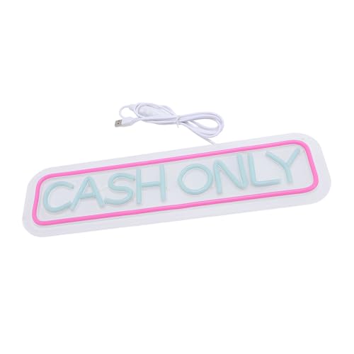 Panneau Néon LED Espèces Uniquement LiebeWH 16,5x4,3 Pouces USB - 5