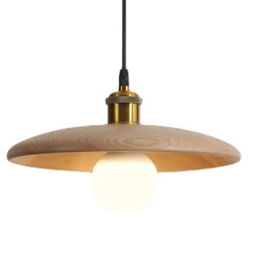 Lampe suspendue en bois style japonais et chapeau créatif pour un porche ou une salle à manger