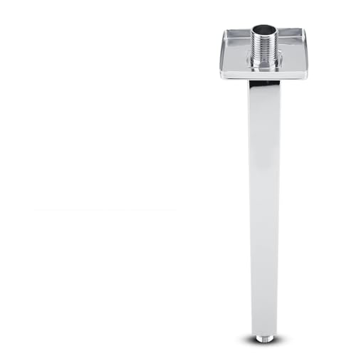 Square Thick Stainless Steel Shower Extension Arm Straight Wall Mounted Fixed Chrome Finish Shower Head Arm for Fixed Showerhead 12 Inch