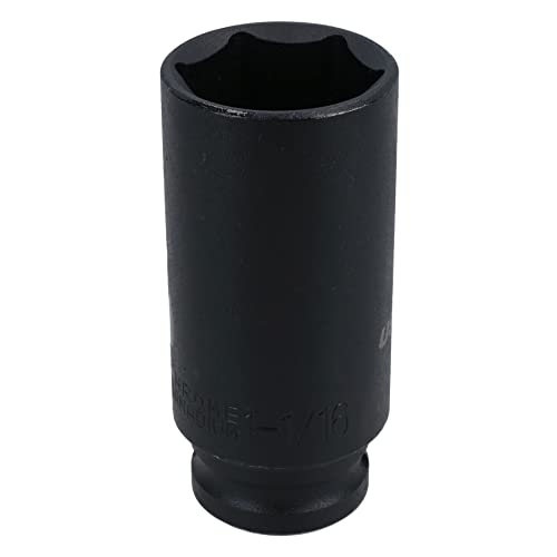 1-1/16in Double Deep Impact Imperial SAE Socket 1/2in Drive 6 Sided Single Hex