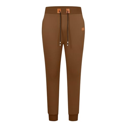 Drawstring Pants for Men Elastic Waist Pocket Casual Solid Color Joggers Long Pants Fashion Sweatpants Fitted4