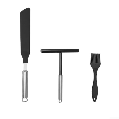 Juego de espátula y esparcidor de crepes de acero inoxidable para hacer crepes finos y uniformes, tortitas, tostadas, distribución de masa