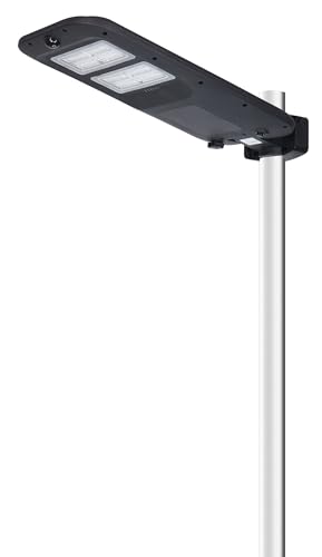Galix Tête de lampadaire solaire 2000 Lumens avec détecteur de présence