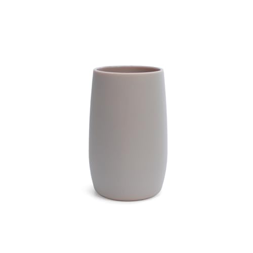 Nadi Collection | Vaso baño para Cepillo Dientes | Serie Glaciar | ABS | Blanco, Gris y Beige Mate | para baño o Cocina | 7.5 cm ∅ x 11.5 cm Alto (Beige)
