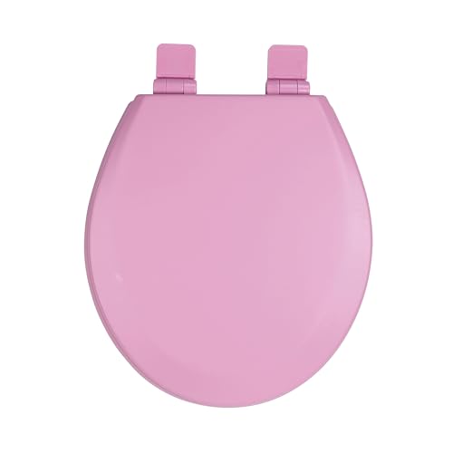 Toilet Seat Slow Close Soft Touch Ultra-Smooth Matte Finish (No Orange-Peel Texture) Premium Moulded Wood Quick Release PIKLiDS (Pink Round)