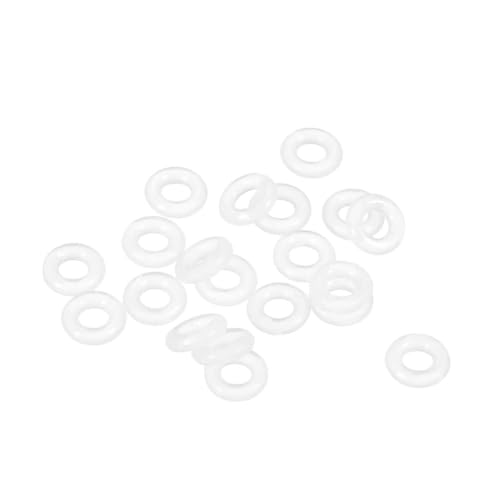 TOP-VIGOR 20Pcs Silicone O Rings, 7mm OD 3mm ID 2mm Width O Rings Sealing Gasket for Plumbing Washer Seal & Auto Quick Repair, White