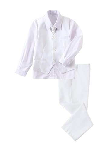 Image of YuanLu Boys Suit Dress Clothes Ring Bearer Outfit Homecoming Dresses Boy Vest and Pants Set for Kids Wedding Tuxedo Suits