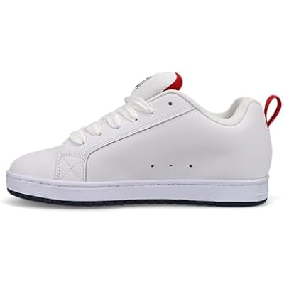 DC Shoes Men's Court Graffik Trainers, White navy red, 10.5 Men